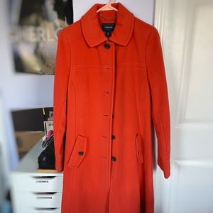 NWT Land’s End Orange Wool Coat